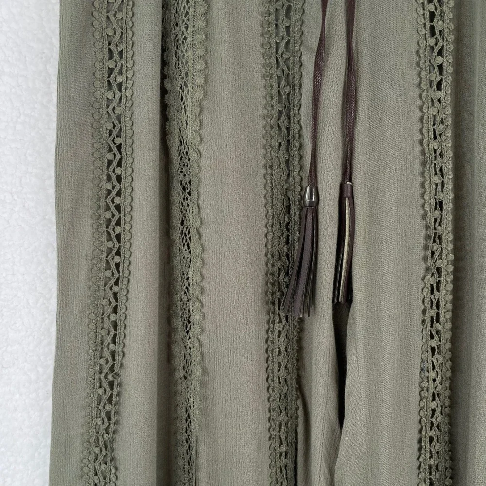 Altard State Womens L Sage Green Wide Leg Palazzo Pants Corset Waist Lace 17G361 - Picture 3 of 13